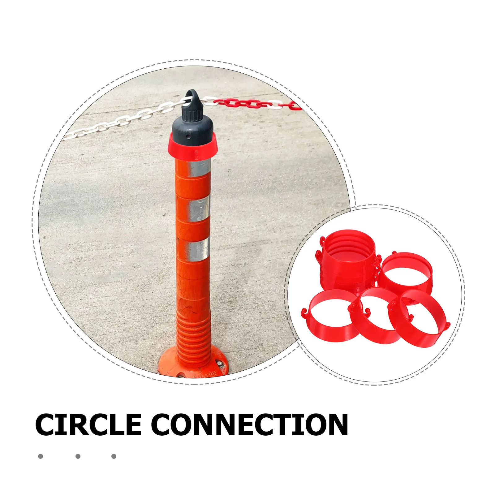

5pcs 5 Pieces Plastic Chain for Road Use Cone Collar Traffic Barrier Construction Connector Parking Driveway ABS Links