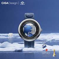 CIGA Design Blue Planet Mens Automatic Watches Earthday Edition Luxury Fashion Titanium Mechanical Watch Male Wrist Timepiece