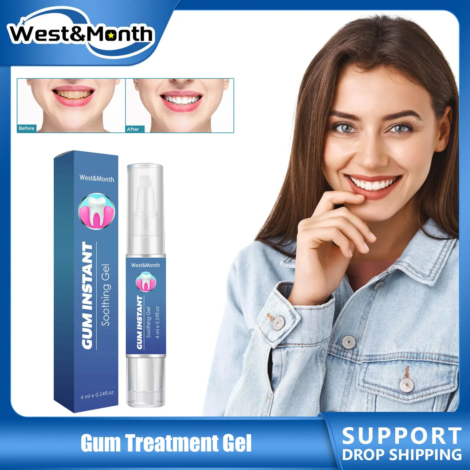 Gum Treatment Gel Relieve Gingival Atrophy Periodontitis Remove Tooth Plaque Stains Refresh Bad Breath Gum Recession Repair Gel