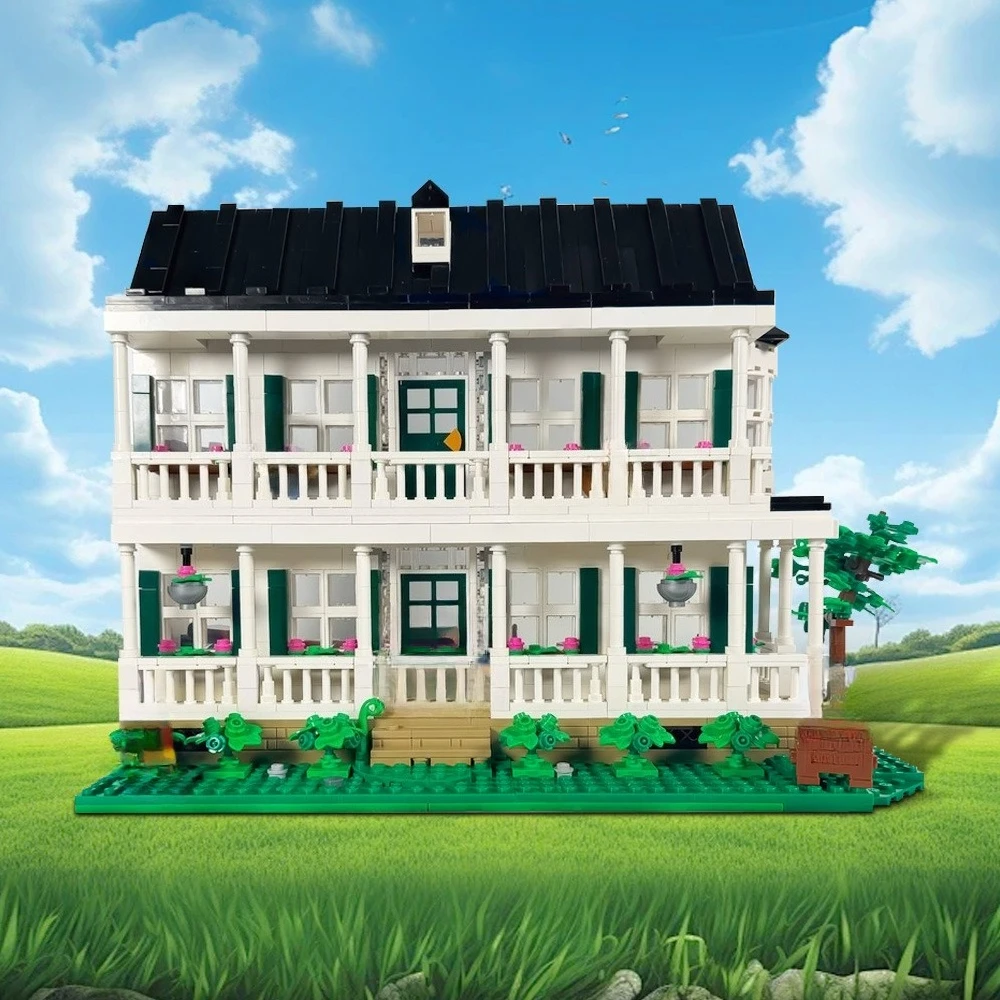 MOC – blocs de construction de maison de ville, scène de film, modèle Gumpeds, familles, briques d'architecture de maison, bricolage, jouet assemblé, cadeau pour enfants