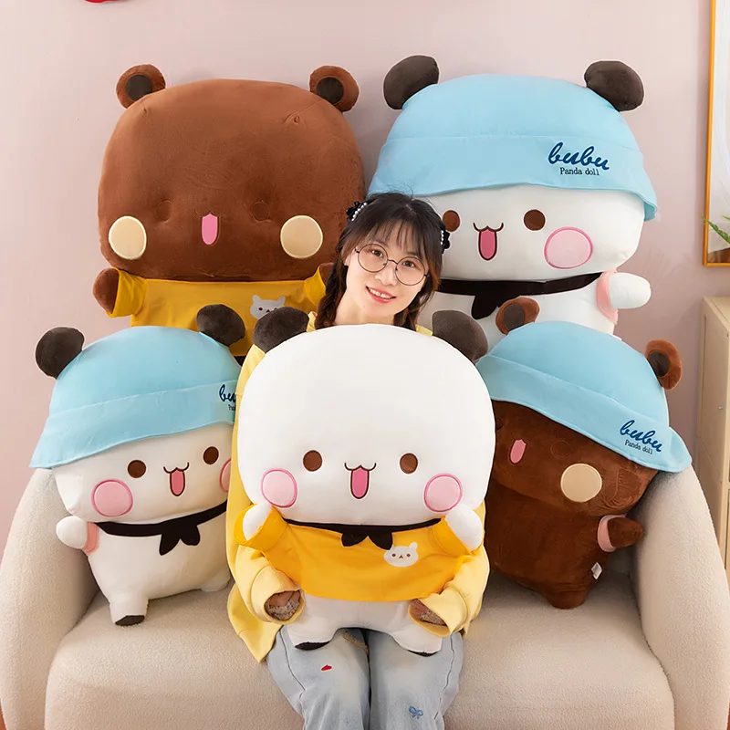 Büyük Boy 40/60cm Bubu ve Dudu Panda Peluş Oyuncaklar Çift Yastık Bebek Sevimli Doldurulmuş Hayvanlar Yumuşak Oyuncaklar Çocuklar İçin Koleksiyonluk