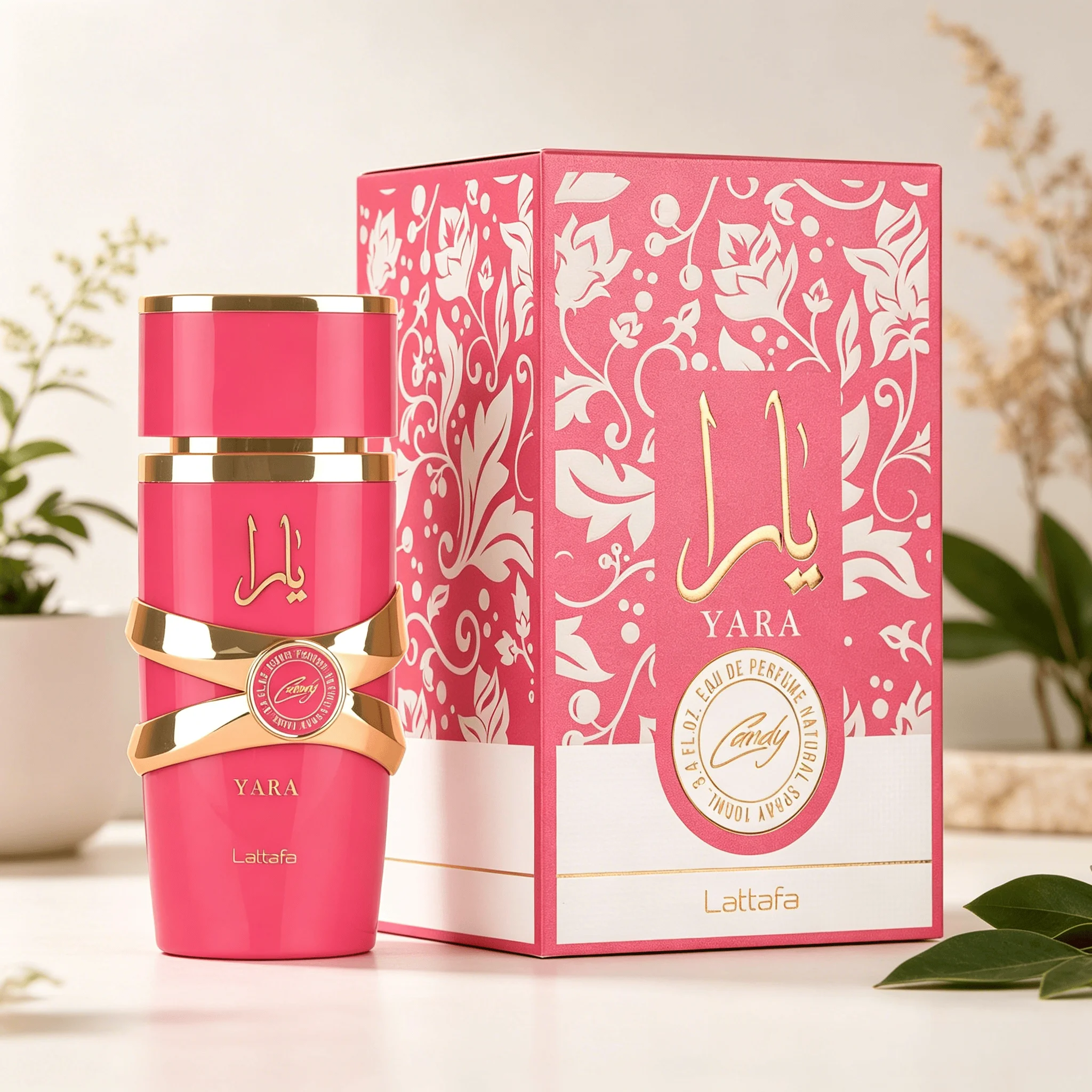 YARA LATTAFA Yara Candy Eau De Parfum 100ML With Original Gift Box Long Lasting Sweet Candy Floral Vanilla Fragrance Women Perfume Glossy Hot Pink Gold Luxury Bottle Romantic Scent Dating Wedding Gift for Ladies view 5
