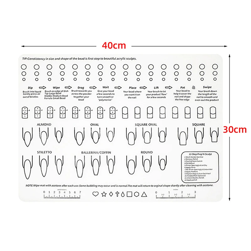 Hoja de práctica de uñas acrílicas de silicona, estera de entrenamiento para salón de manicura, herramienta de aplicación profesional líquida monomero, 1 Uds.