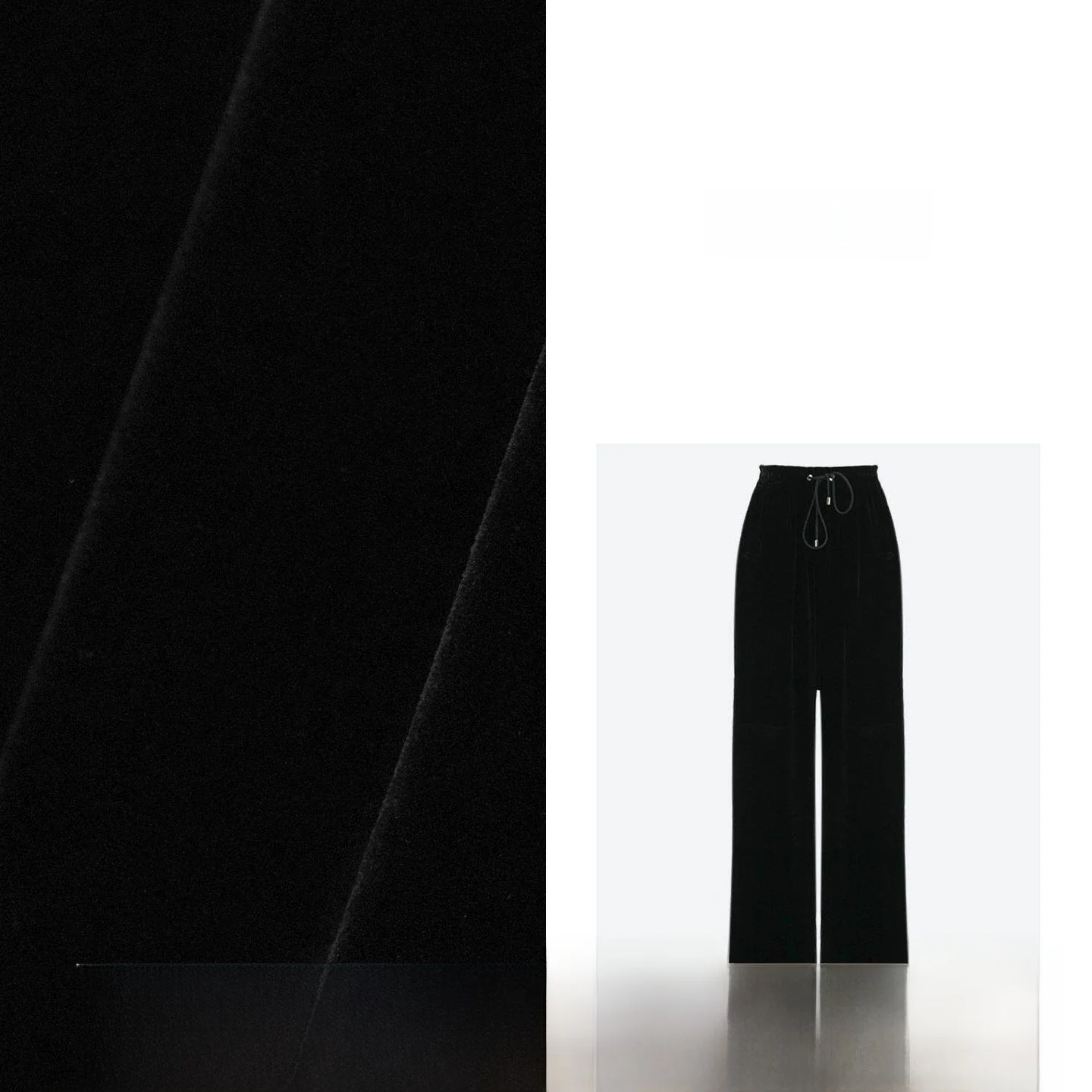 

Spring Praise Silk Velvet Loose Hanging Vintage Dstring Casual Pants Long Trousers Women's Straight Leg Pants l Waist