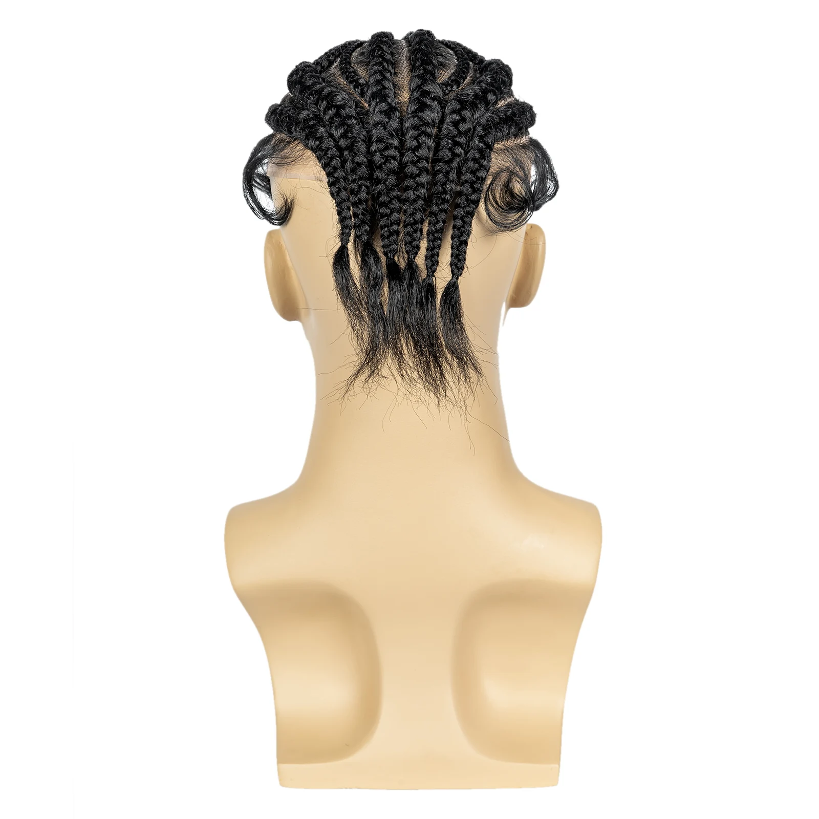 Zöpfe Synthetische Männer Toupet Haar für Männer HD Volle Spitze Cornrow Box Geflochtene Synthetische Spitze Front Haar für Afrika Männer Zöpfe Perücke