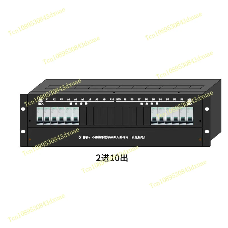 Dc-minus 48V DC PDU Cabinet Power Distribution Unit Two Inputs 10 Outputs 3U19 Inches Power Distribution Box