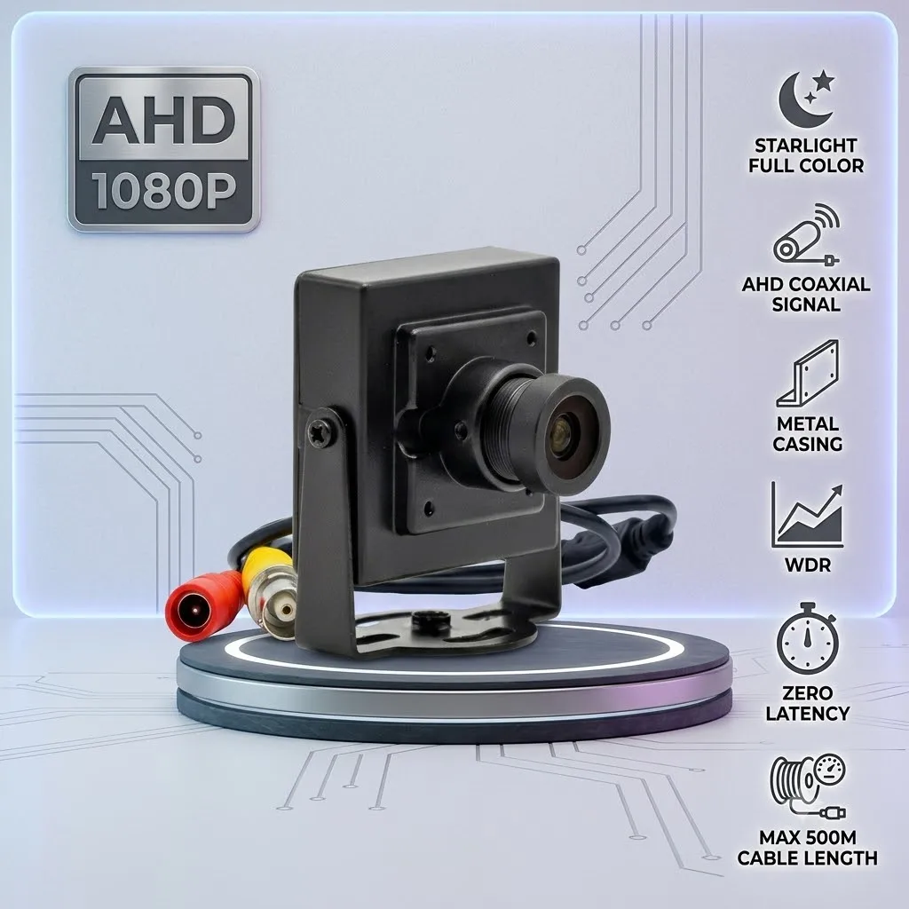 IMX323 AHD 2MP 1080P Mini Metal Camera 2.8/3.6mm Wide Angle Lens IMX323 Startlight Module Indoor Metal Security Camera CCTV Cam