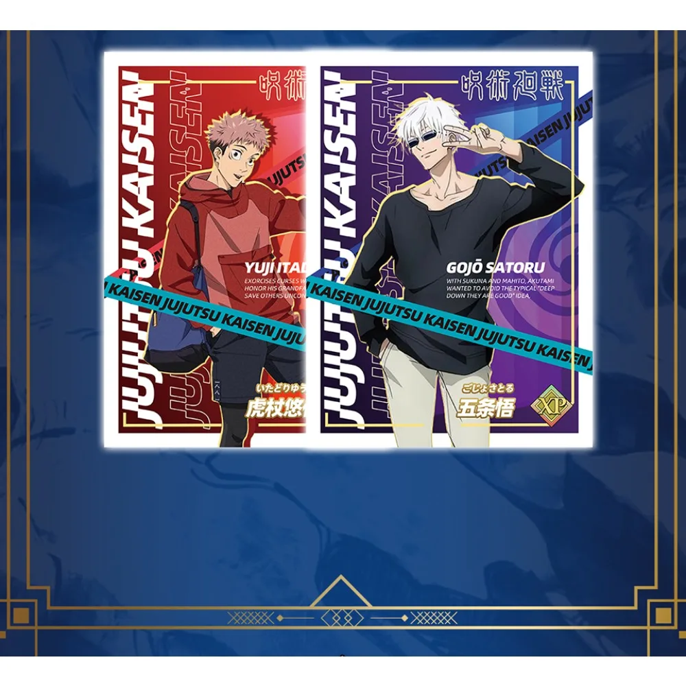 Anime Jujutsu Kaisen Card Collection Japanese Popular Characters Gojo Satoru Fushiguro Megumi Acrylic Quicksand Cards Kids Gifts