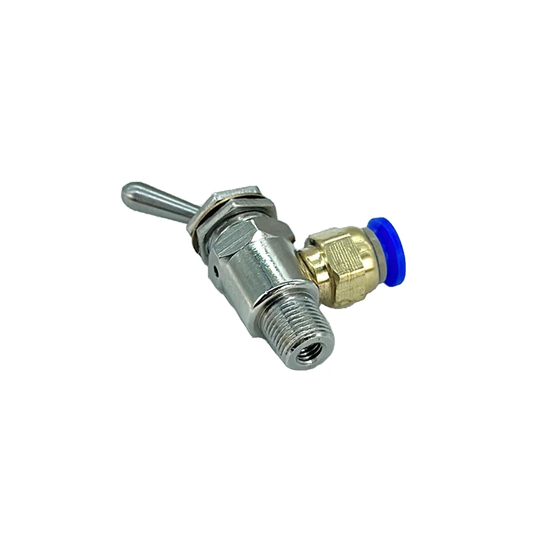 Air Pneumatic Mechanical Valve TAC2-3V Exhaust valve 2 Position 3 Way M5 Female 1/8 Male Thread Toggles Switch w Fiittings