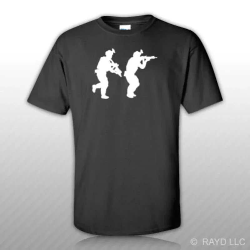 Pair of Special Forces Operator Silhouette T Shirt. New 100% Cotton Short Sleeve O-Neck T-shirt Casual Clothing Mens Top