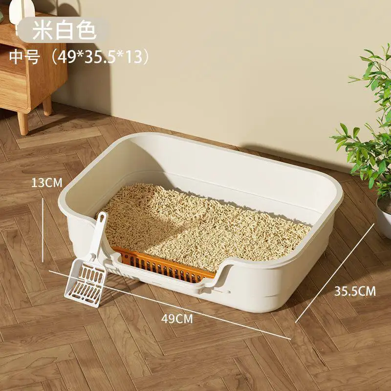 Castle For Cats Open‑ended Litter Box Accessories Side Extra Large Sandbox Litter Box Defecation Arenero Para Gato Home Items