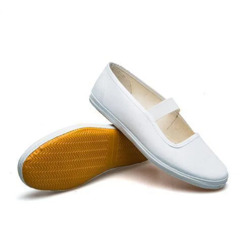 Classic White Shoes Solid Color Canvas Shoes Anti-skid Men and Women Exercise Shoes Martial Arts Tai Chi Shoes