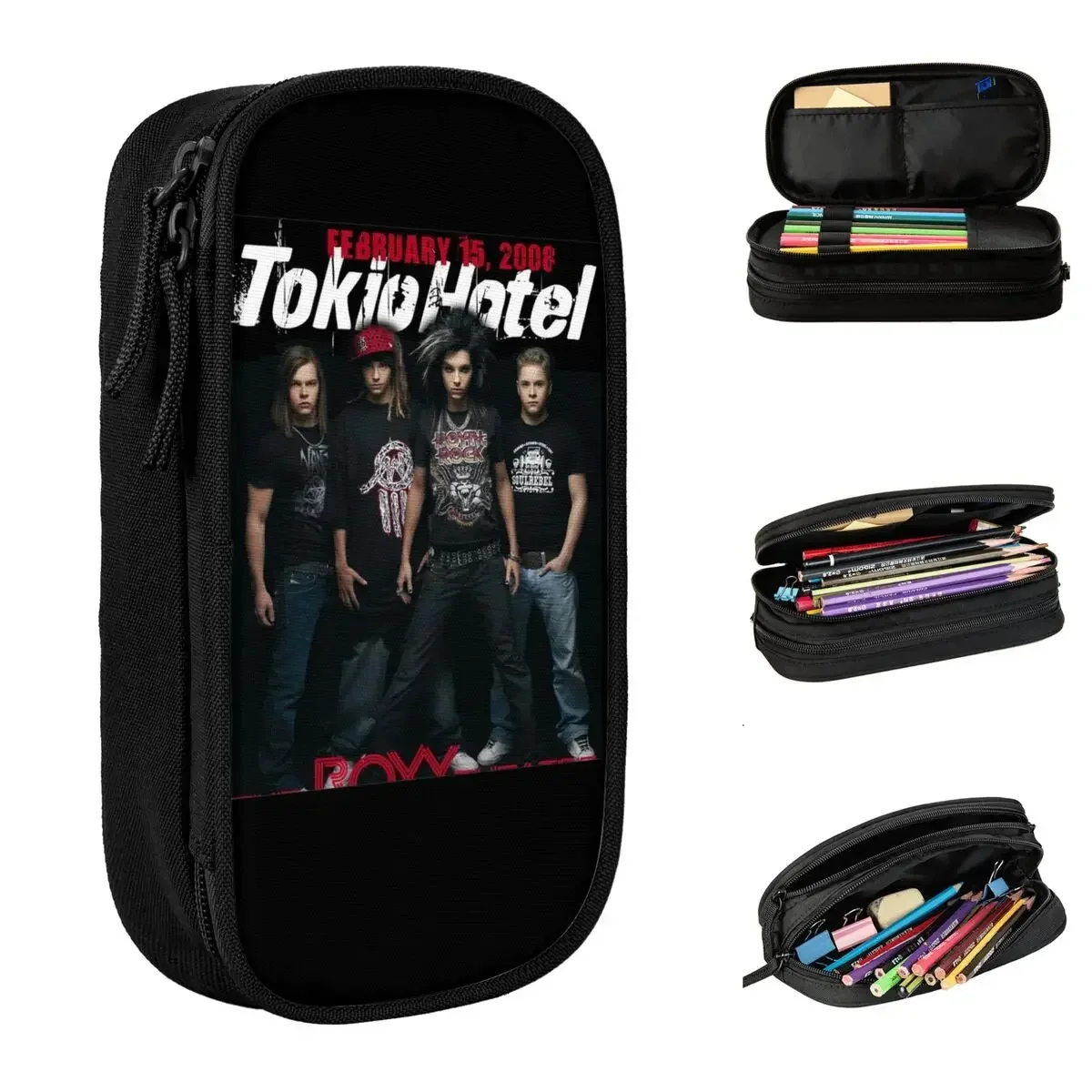 New Tokio Hotel Fanart Trendy Pencil Cases Pencil Box Pen for Student Big Capacity Bag Students School Gifts Stationery