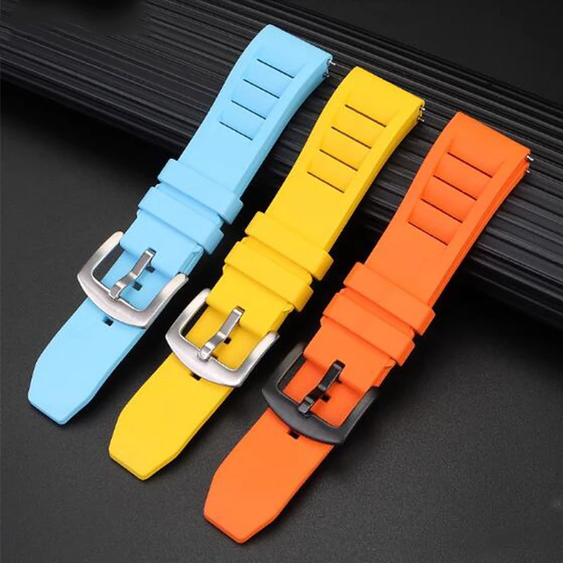 FKM Fluoro Rubber Strap for Swatch X Blancpain Fifty Fathoms Men Women Diving Quick Release Five Oceans Watch Band Bracelet 22mm