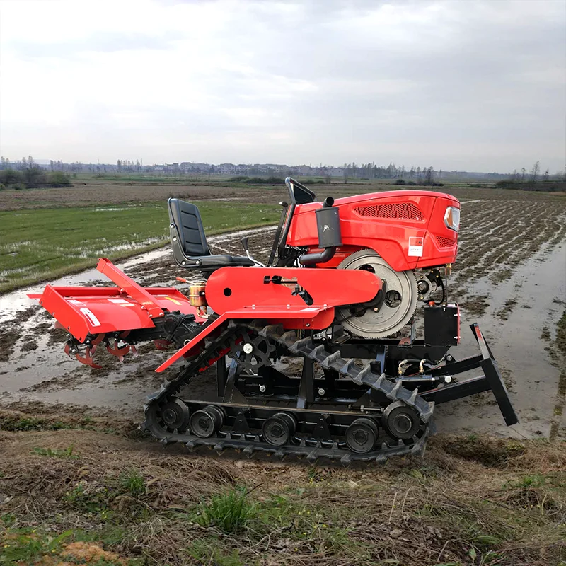 25HP Diesel Mini  Small Crawler Agricultural Rotavator Farm Power with Core Engine and Gearbox for Sale