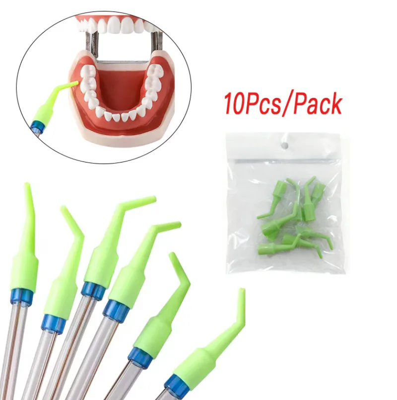 10Pcs/Pack Dental Pipette Tip Conversion Head Disposable Saliva Ejector Adapter High Temperature Sterilization Straw Material