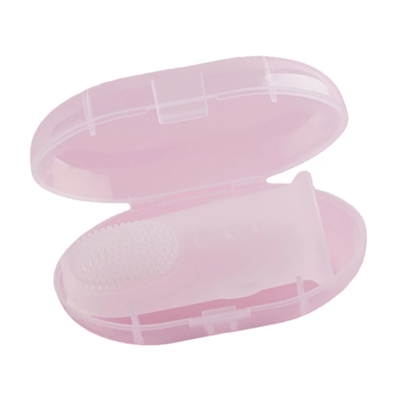 J15U Sikat Gigi Jari Bayi Silikon untuk Latihan Tumbuh Gigi Perawatan Lembut Pijat Pembersih Kebersihan Bayi Aman