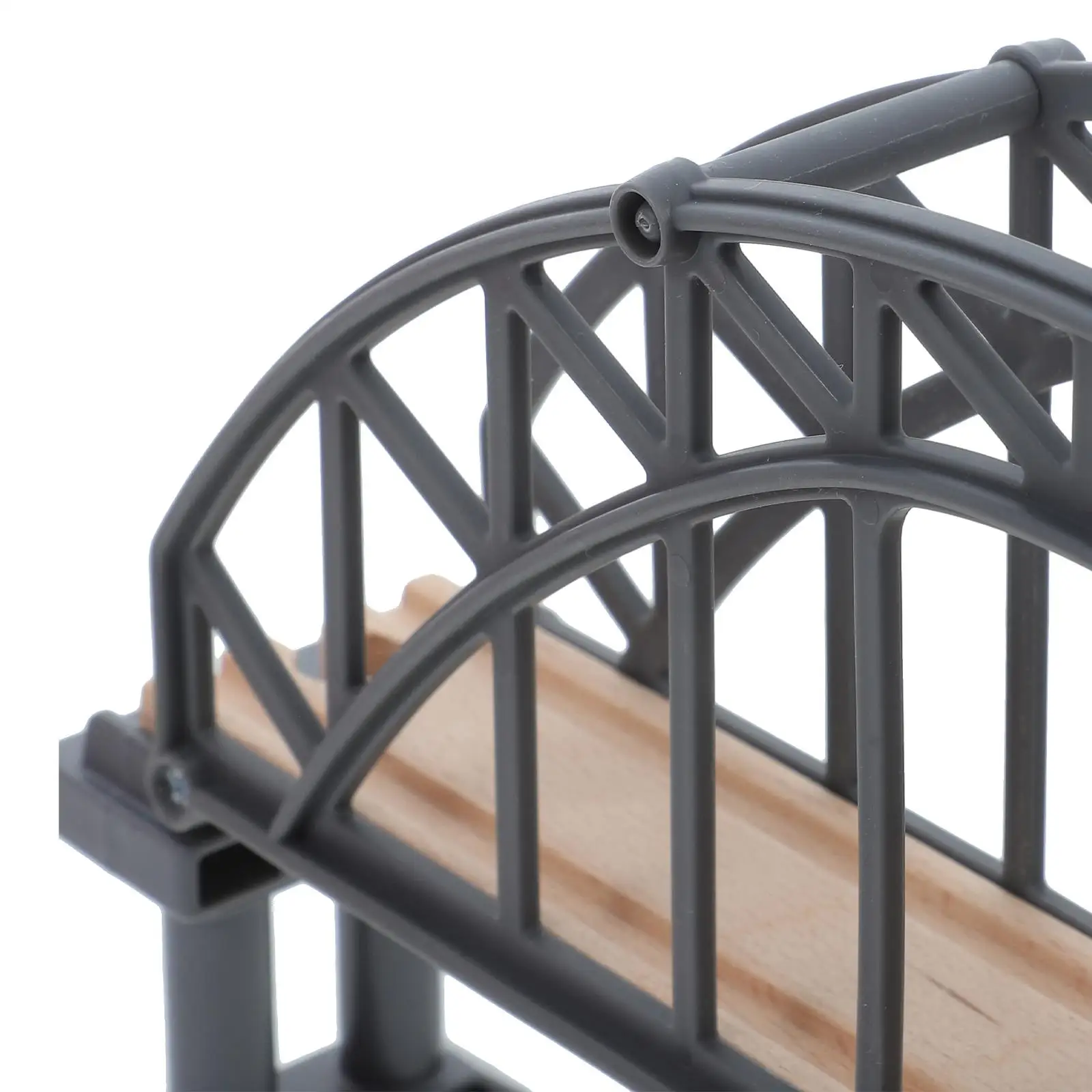 Train Track Wood Wooden Bridge Rainbow Accessories Assembled Model Kit Children Toy Supports Wooden Rainbow Bridge Toy