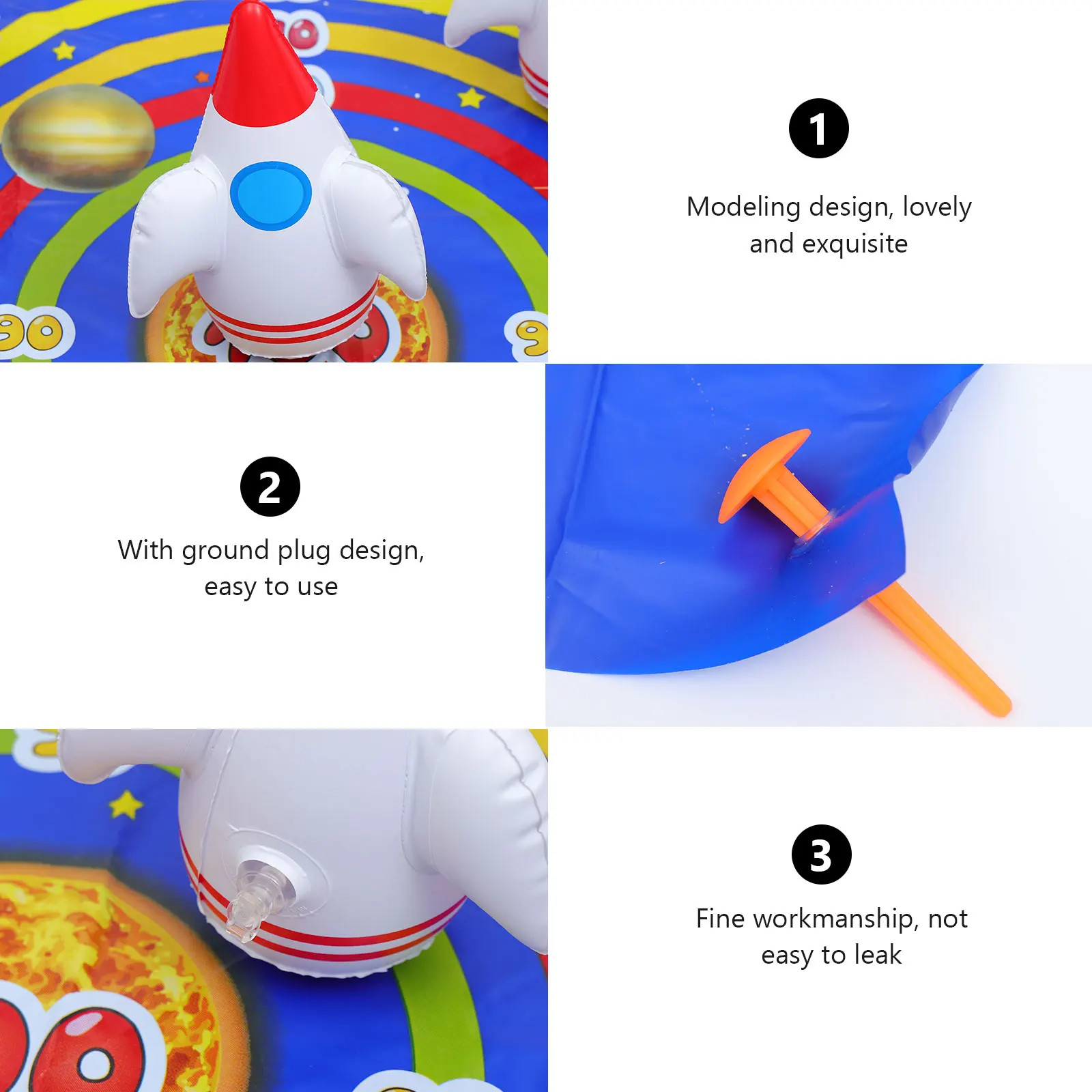 Inflatable Rocket Sandbag Outdoor Lawn Game Toy Kids Board Cloth Throwing Child