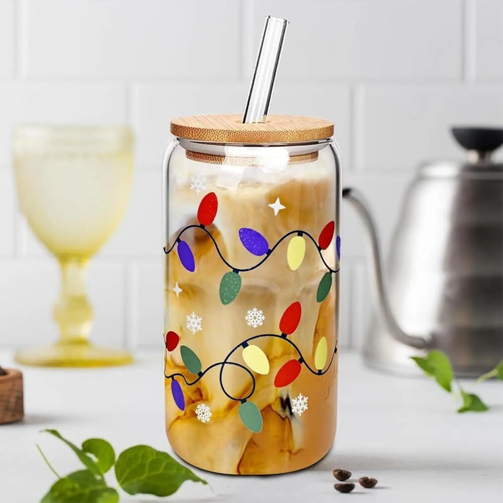 Color Changing Cups With Lids And Straws Christmas Color Changing Cups With Lid Straw Reusable Glass Drink Bottle For Hot
