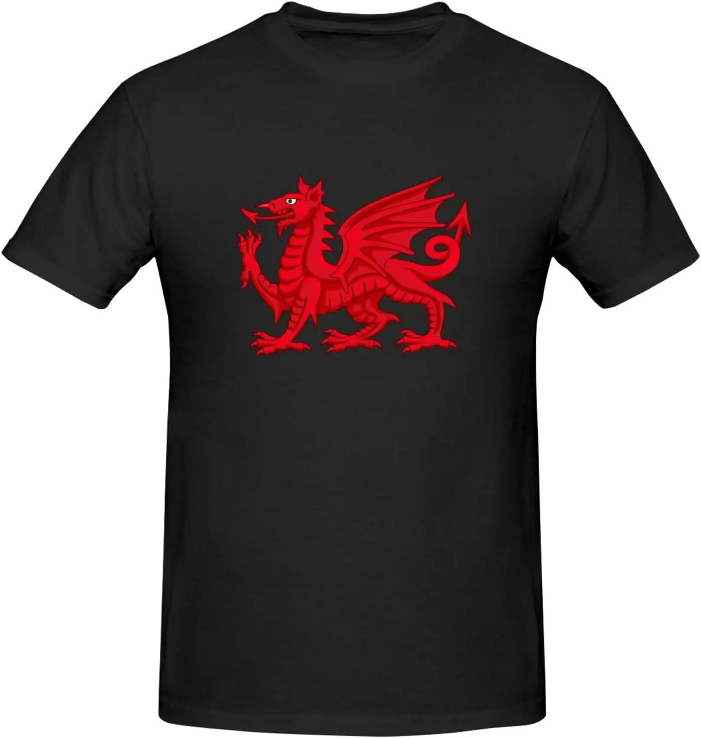 Welsh Dragon Men's Cotton Crew Neck T-Shirt Anime Graphic T-shirts For Men Clothing Women Tees Y2K Tops Short Sleeve