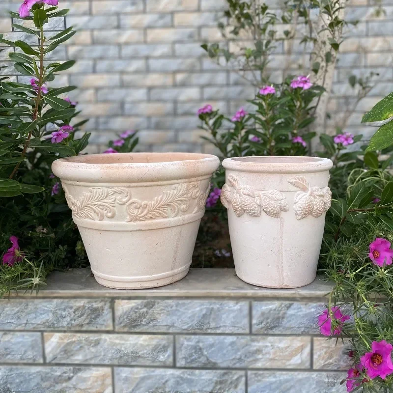 Pastoral  pot creative pottery pot European style flower pot retro red pottery