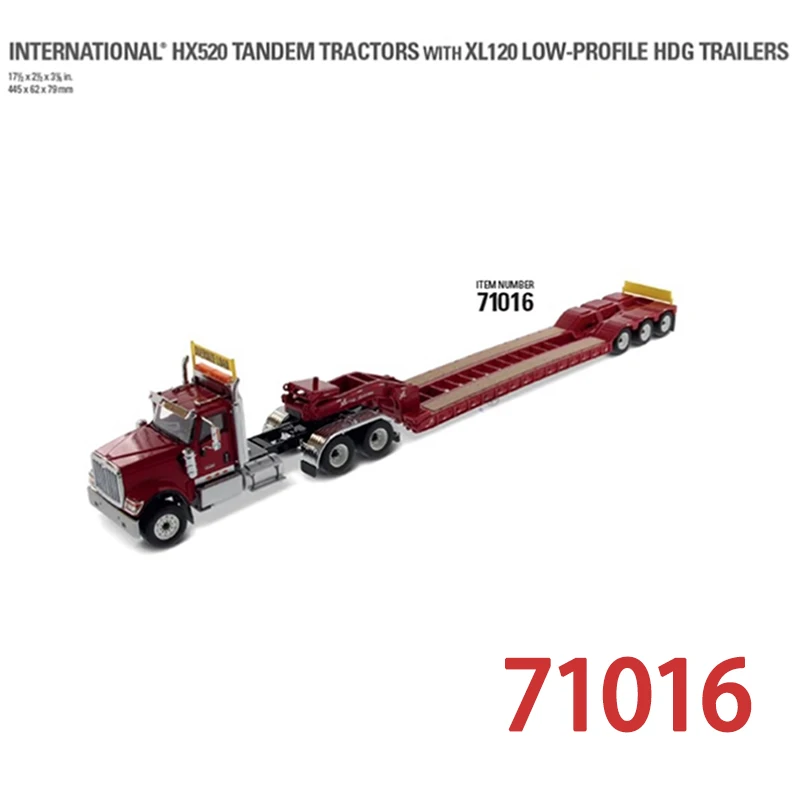 DM Alloy 1:50 International HX520 Tandem Tractors With XL120 Low-Profile HDG Trailers Classics Souvenir Gift Static Display