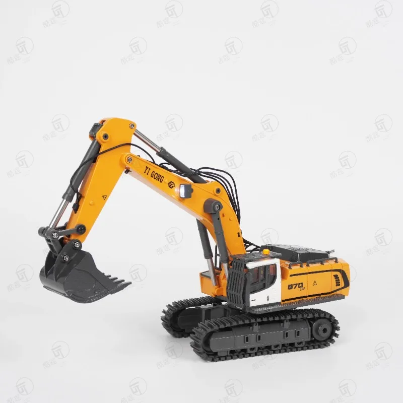 RC Car 1/50 Alloy RC Excavator Electric Simulation Remote Control Engineering Excavator Model Truck Toy Gift Adult 970 520 922