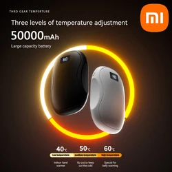 Xiaomi-ポータブルで安全で耐久性のあるハンドウォーマー,大容量,冬用ウォーミング用品,50000mah