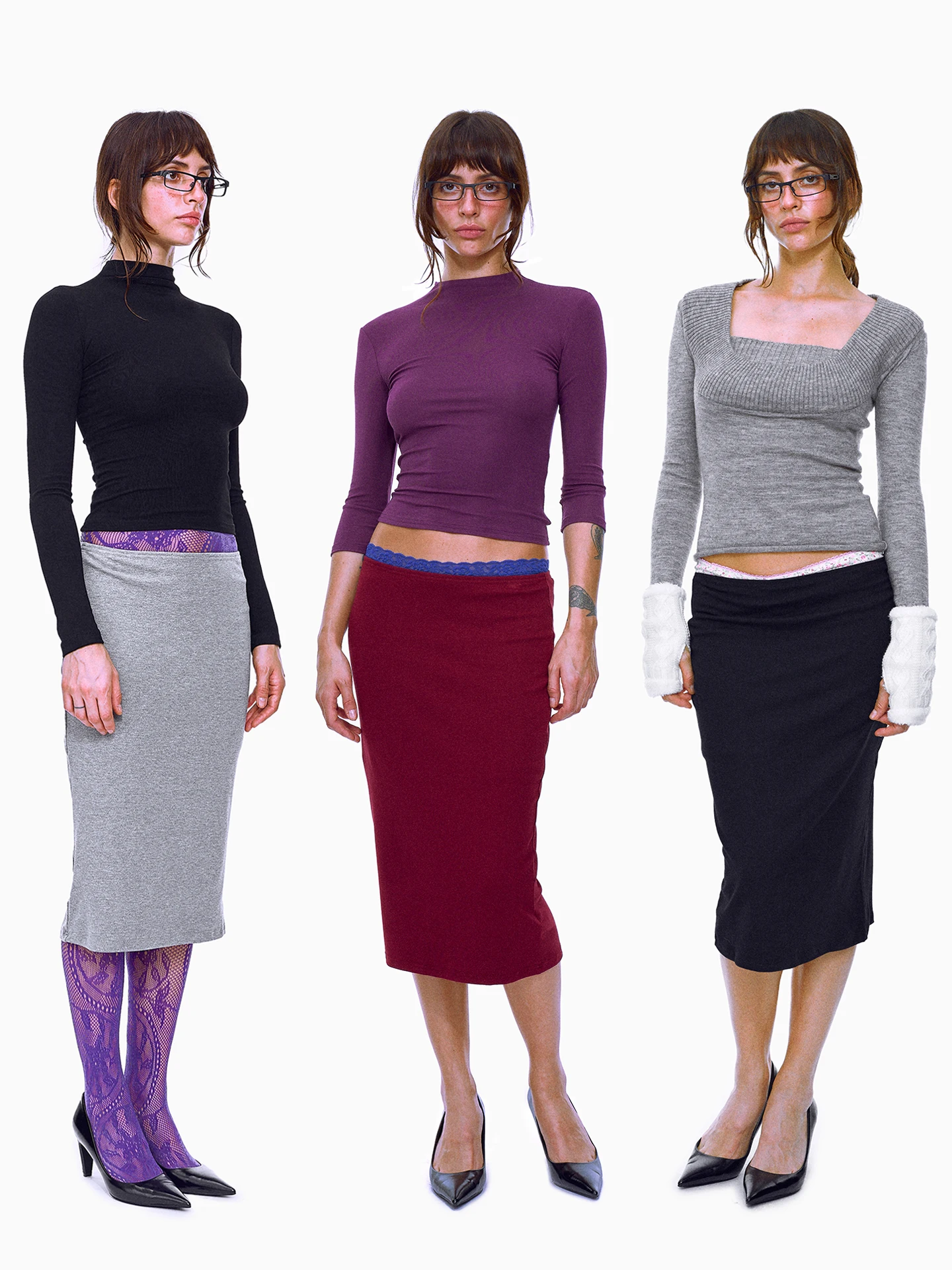 

Классическая юбка-карандаш средней длины с низкой талией и высокой эластичностью для стильных девушек, универсальная юбка для осени и зимы.