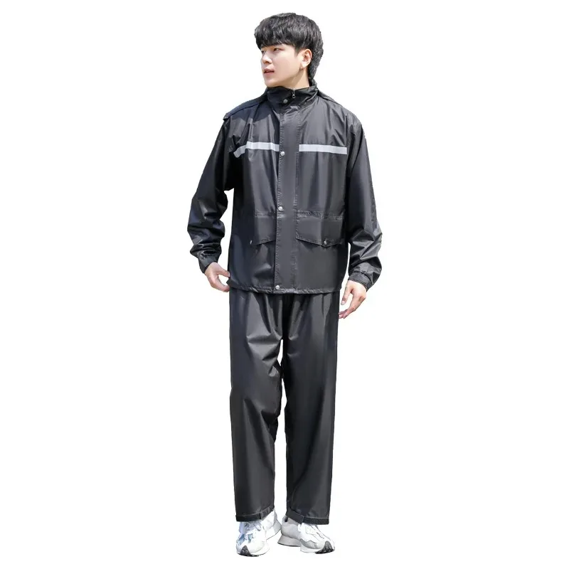 Split Type Rainstorm Raincoat for Male Adults Thickened Motorcycle Outdoor Reflective Shangqiu Raincoat Rain Pants Suit