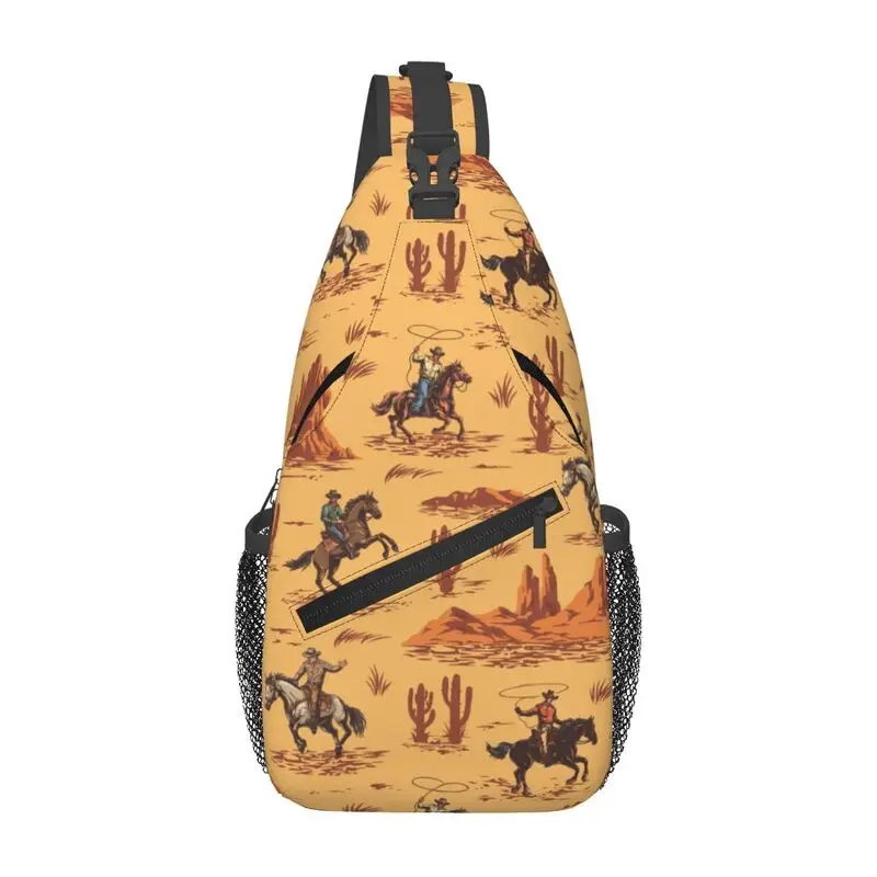 

Custom Fashion Brave Cowboys Pattern Sling Crossbody Backpack Men Shoulder Chest Bags for Traveling