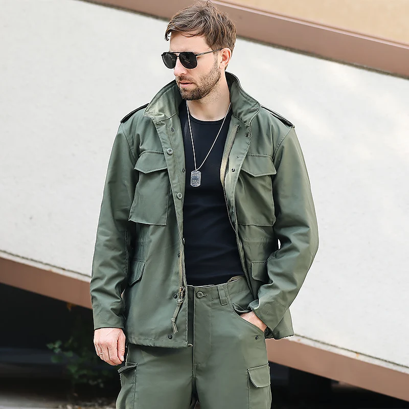 Tactical windbreaker jacket Men\'s outdoor army fan field charge jacket Thickened tank work suit as training jacket