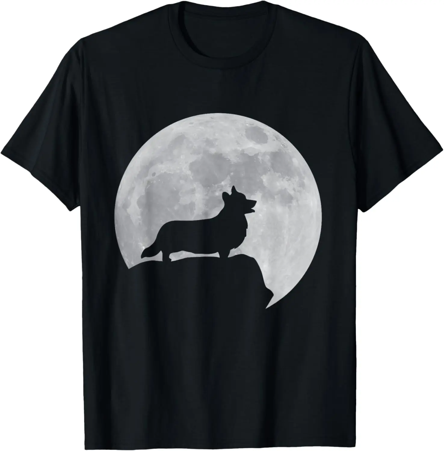 Moon And Dog Silhouette - Cardigan Welsh Corgi T-Shirt