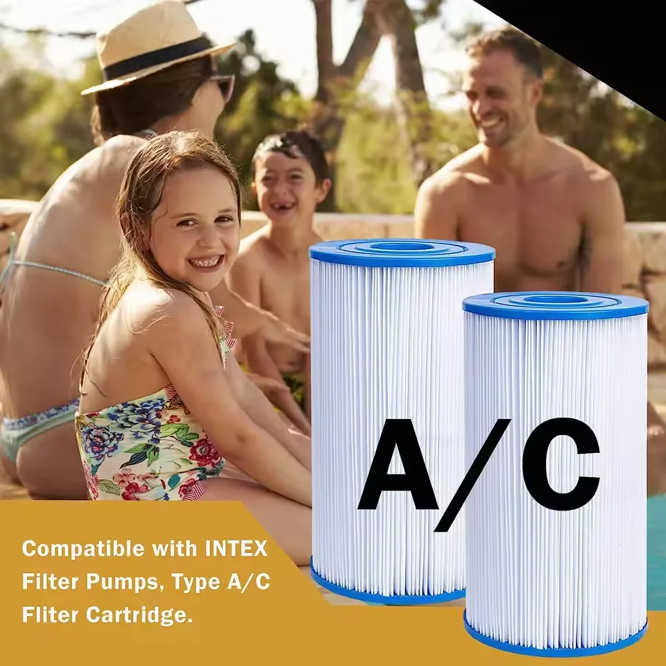 Cartucho de Filtro Tipo A o C para Bomba de Piscina Intex, Cartucho de Filtro Tipo III, Filtros de Piscina Fáciles de Instalar