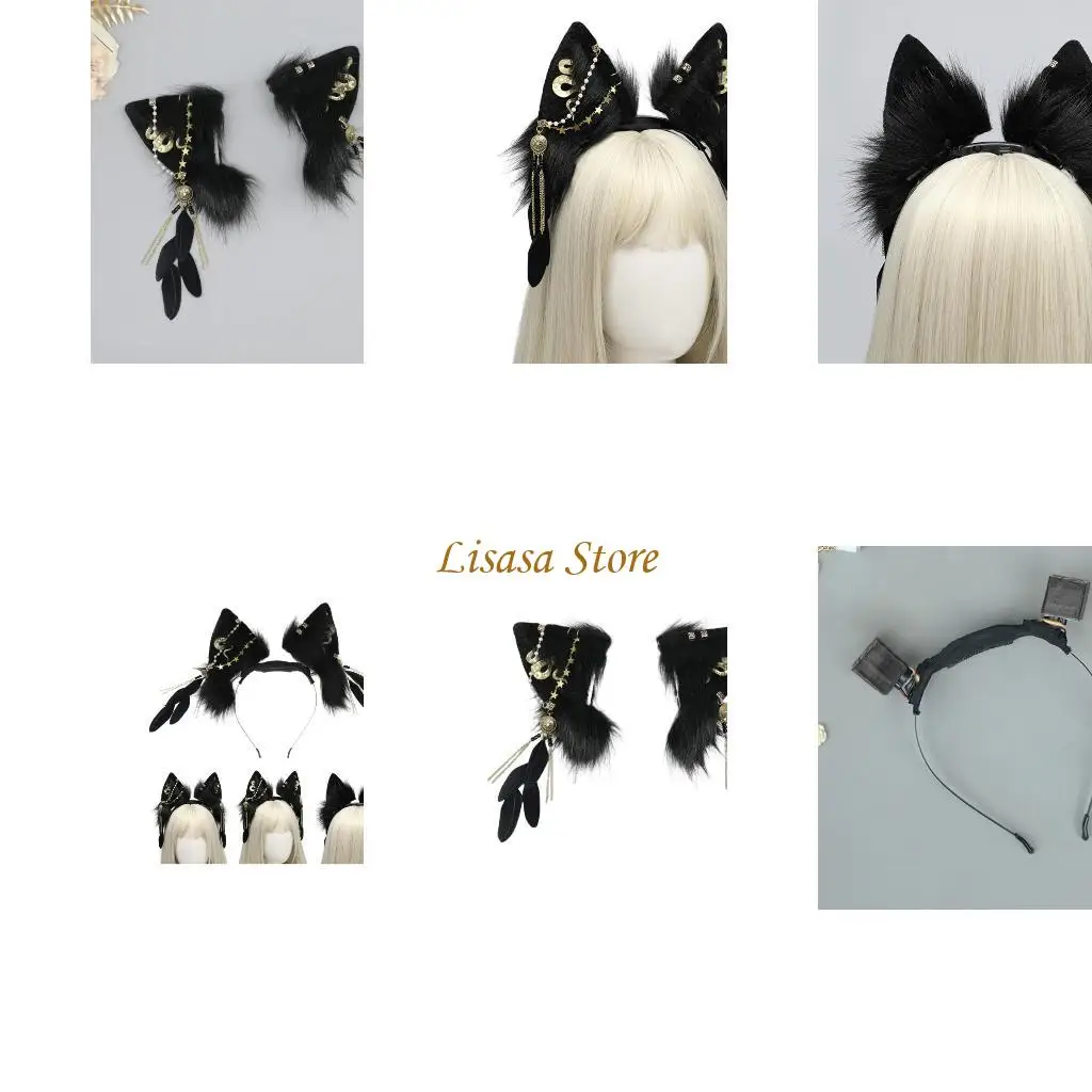 

M6CC Anime Costume Electric Wolf Ear Hairhoop Cosplay Dress Up Hairband for Halloween Moveable Ear Hairhoop Party Wear