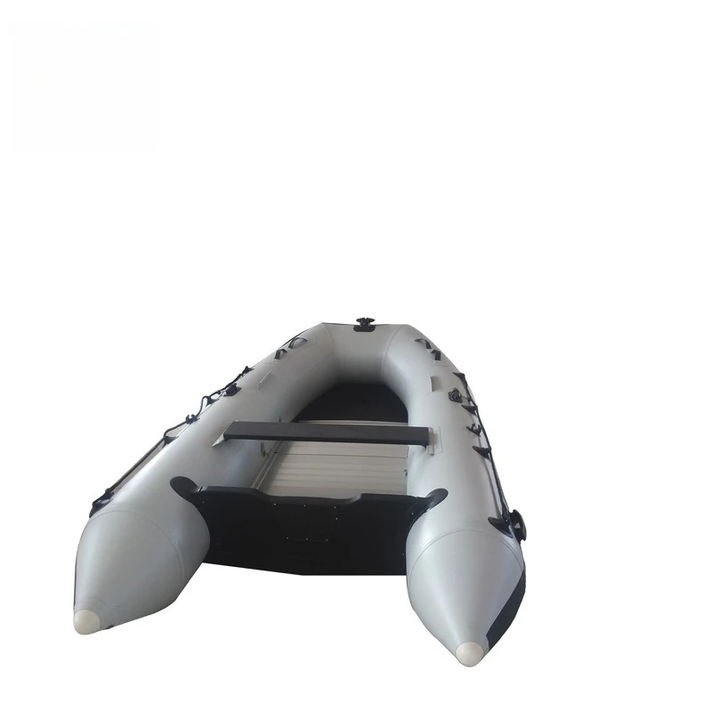 Gray rubber boat, assault boat, fishing inflatable boat, electric life-saving portable boat