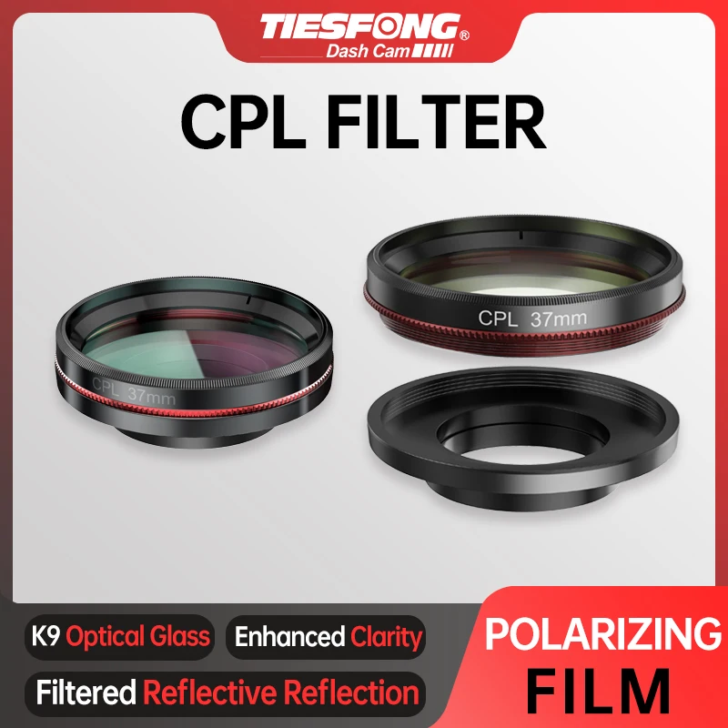 TiESFONG Original CPL Optical Filter Circular Polarizing Film For Car Dash Cam Eliminate Reflective and Enhanced Clarity