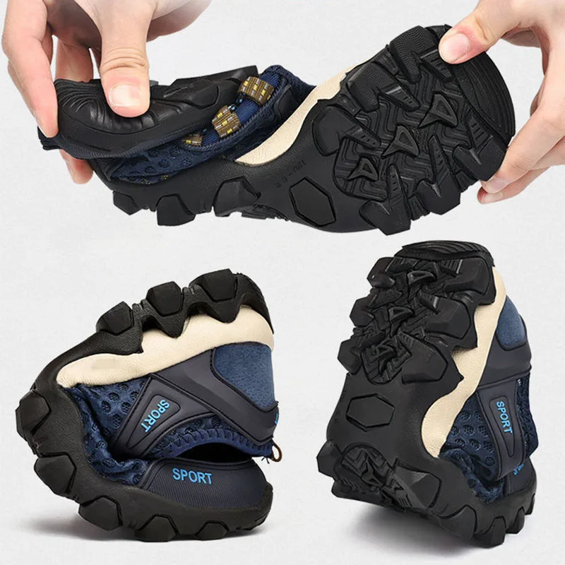 OULYLAN Hiking Shoes Men Trekking Mountain Sneakers Male Outdoor River Fishing Walking Camping Trail Shoes for Spring Summer