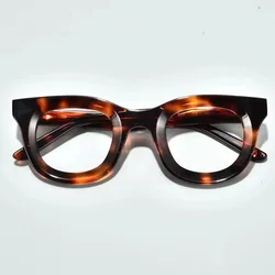 Handmade Retro Square Glasses Frame for Men Women Super Thick Trendy Eyeglasses High-end Quality Acetate Vintag Full Rim Eyewear