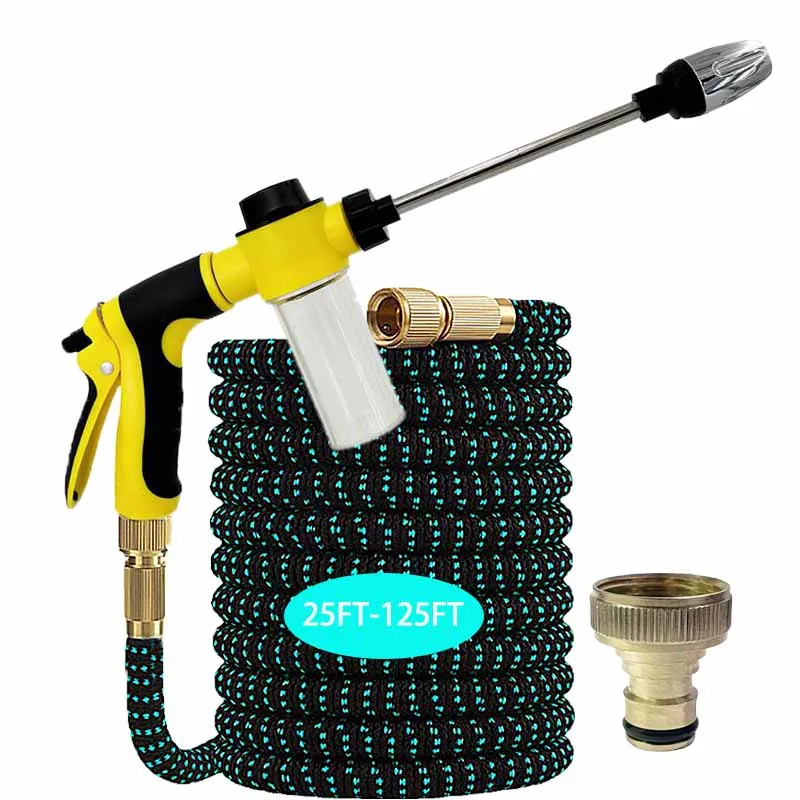 

Adjustable High-Pressure Nozzle Water Gun With Telescopic Hose, Garden Hose, Used For Outdoor Courtyard Irrigation And Cleaning