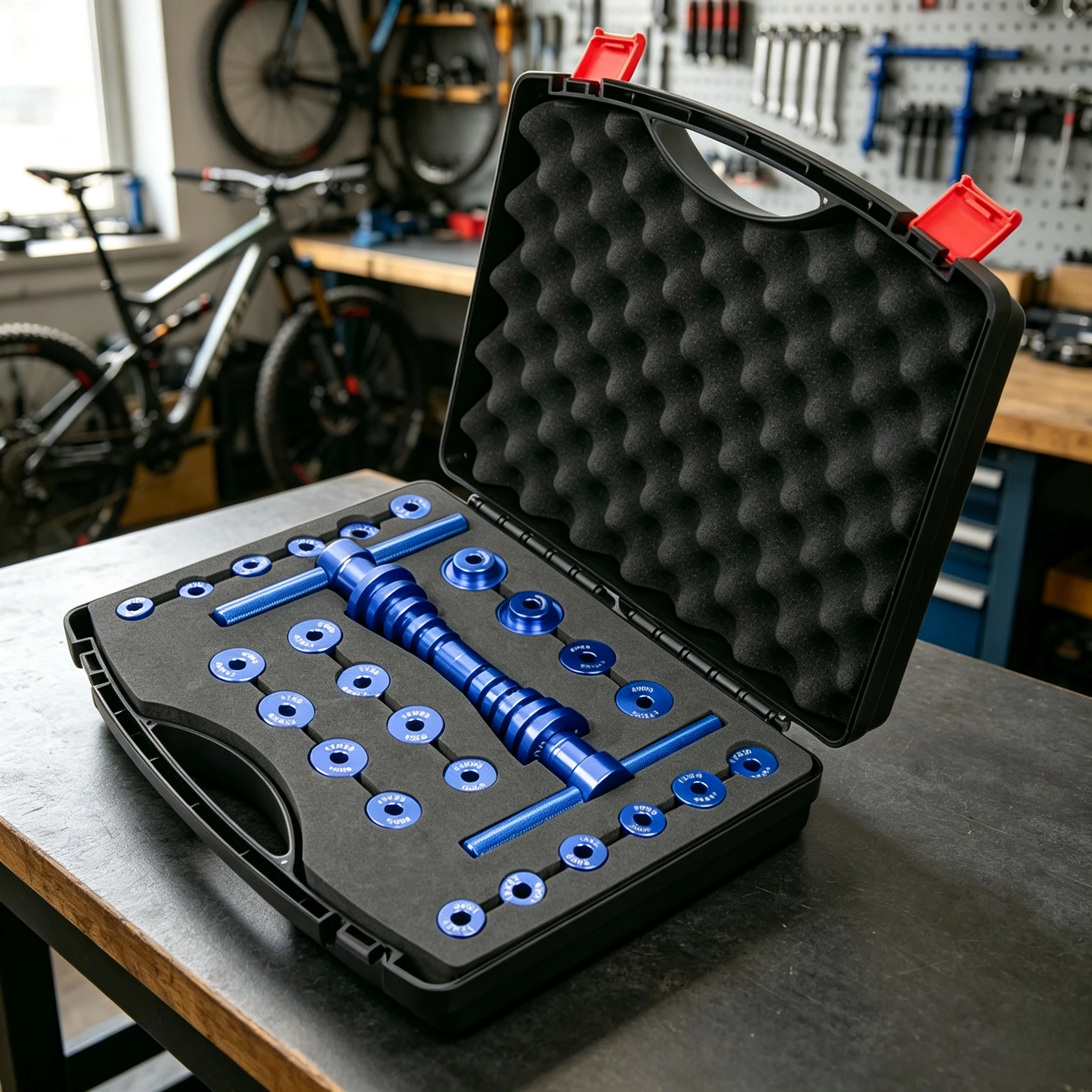 Professional Bicycle Bearing Press Tool, Soft-Tail Frame Pivot and Hub Bearing Installation Press-In Tool for Bike Repair