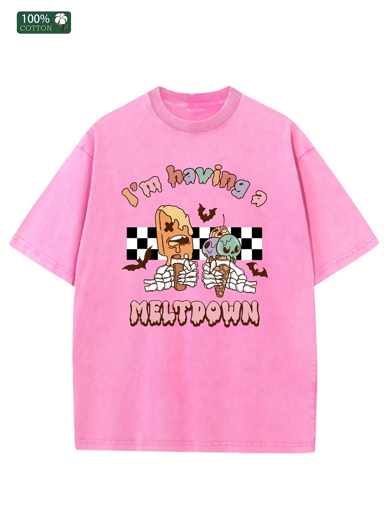 2026 100% Pure Cotton Spring and Summer Men's and Women's Washed Short Sleeved T-shirt with Realistic Style Pattern Printing