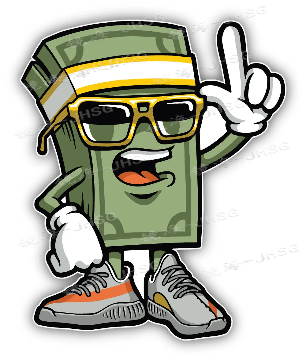 

Hip Hop Coin Mascot Vinyl Sticker Decal-