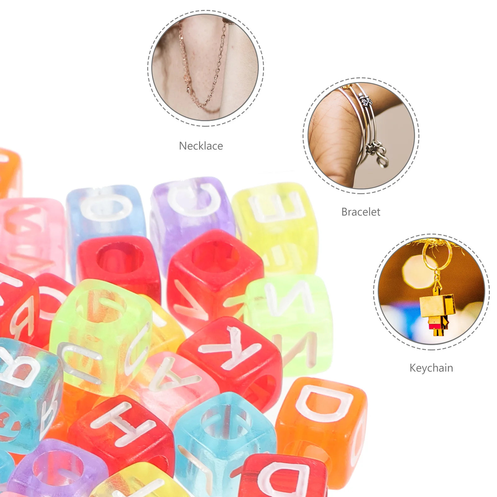 

50Pcs Colorful Acrylic Alphabet Beads Letter Loose Beads for DIY Jewelry Making Craft Bracelets Necklace Accessories