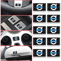 Carbon Fiber Steering Wheel Car Logo Emblem 3D Stickers Car Styling For Volvo V60 V90 C30 S80 V40 V70 XC90 XC70 C70 S40 S80L