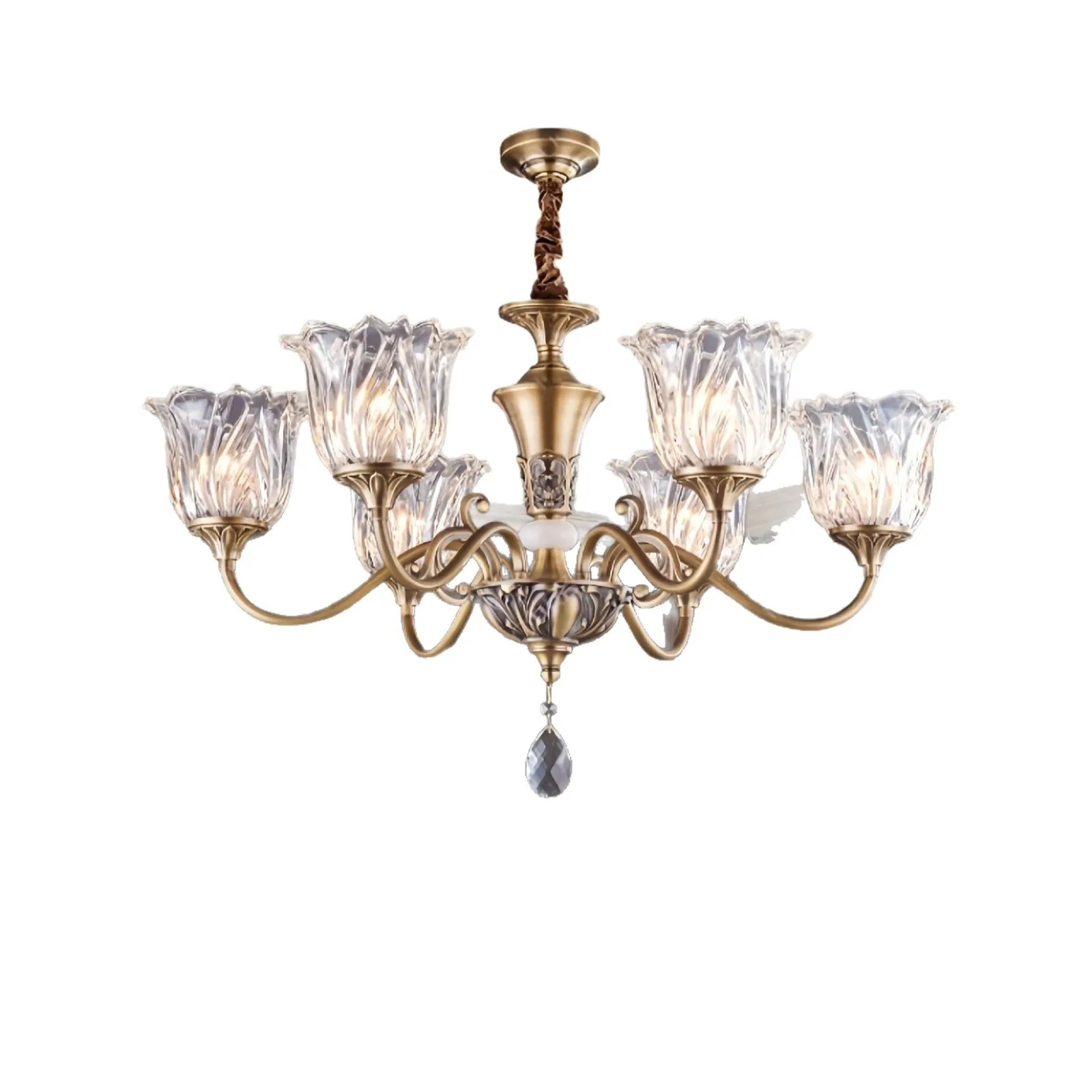 

All copper living room lamp, light luxury crystal lamp