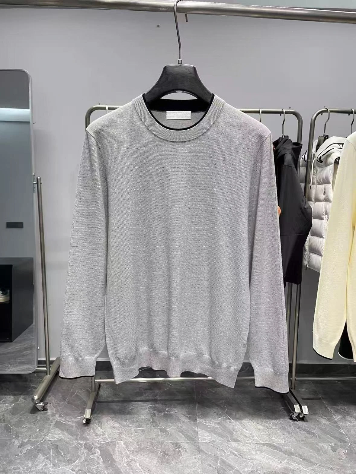 

BC double neck pure wool knitted sweater