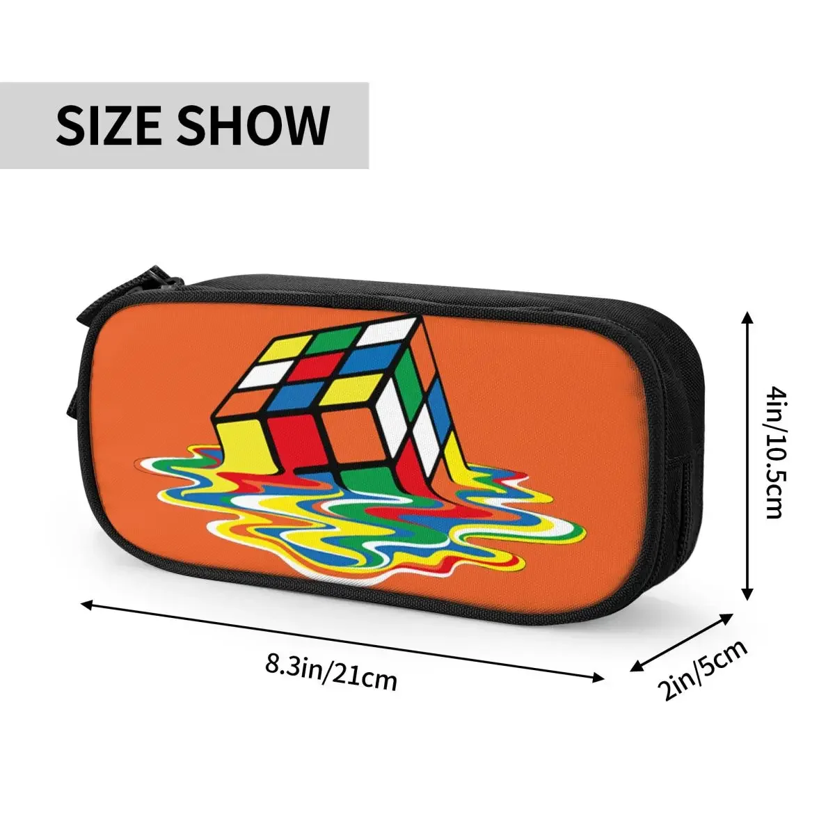 Customized Melted Rubix  Rubiks Kawaii Pencil Cases Boys Gilrs Large Capacity Geometric Math Magic Pencil Box Student School