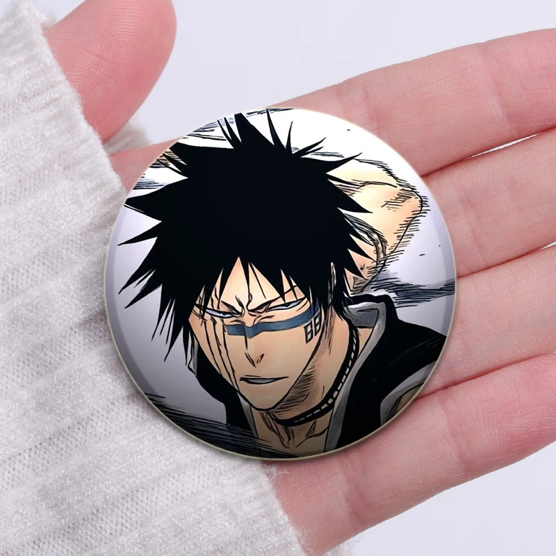 58mm Hot Japanese Anime Bleach Button Pins Tinplate Brooch Funny Character Cartoon Badge for Backpack Decoration Fans Collection